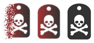 Hareketli piksel yarı ton ölüm etiket simgesi