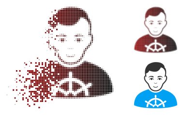 Rendelenmiş piksel yarı ton Kaptan simgesi