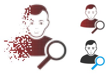 Rendelenmiş piksel yarı ton Kullanıcı arama simgesi