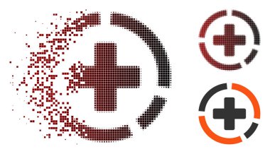 Rendelenmiş piksel noktalı resim sağlık diyagram simgesi