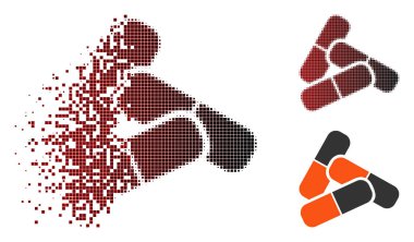 Piksel yarı ton hap simgesi dağınık