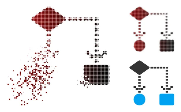 Verschieben des Pixel-Halbton-Algorithmus-Symbols — Stockvektor