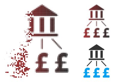 Vektör banka Lirası ödemeler simgesini kırık, noktalı yarım ton ve hasarsız tüm sürümleri. Kaybolan etkisi içerir kare kıvılcım ve siyah kırmızı üzerinden Yatay Gradyan.