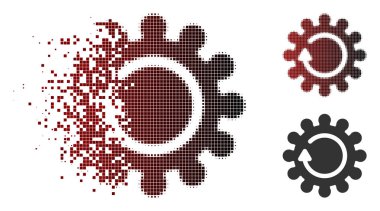 Eriterek piksel yarı ton Cog döndürme simgesi