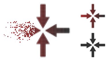 Kaybolan piksel yarı ton Collide ok simgesi