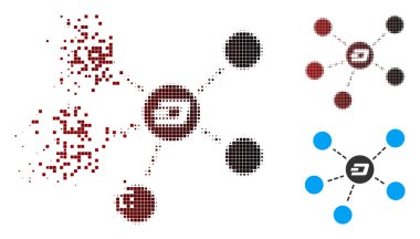 Ayrıştırılmış piksel yarı ton Dash para ilişkileri simgesi