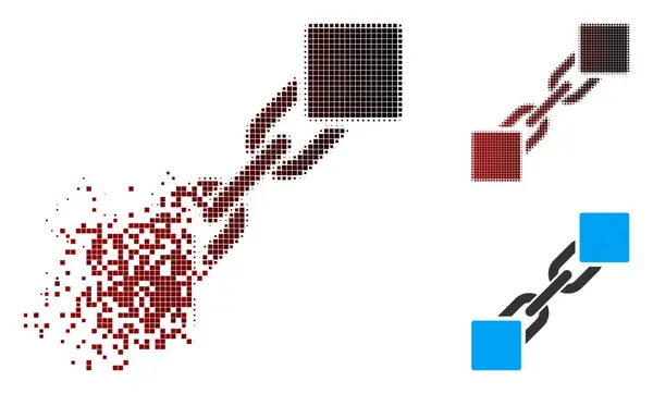 Staubpixel-Blockchain-Ikone — Stockvektor