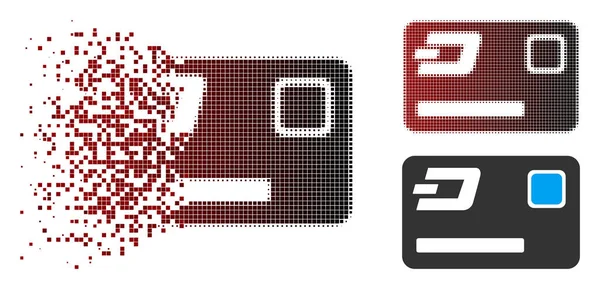 Pixel endommagé Halftone Dash Icône de carte de crédit — Image vectorielle