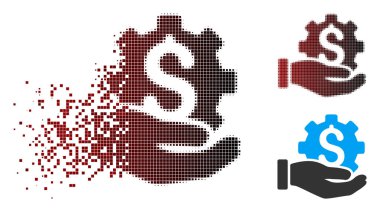 Parçalanmış piksel noktalı resim geliştirme Service simgesini