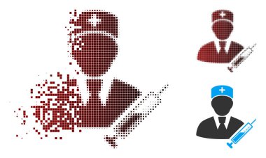 Eriterek piksel yarı ton Doktor simgesi