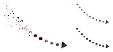 Ayrıştırılmış piksel yarı ton düşüş trendi simgesi noktalı