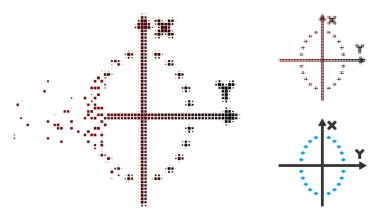 Elips çizim simgesini noktalı kırık piksel noktalı resim