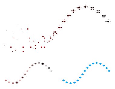 İşlev satırı simgesi noktalı piksel noktalı resim bozuk