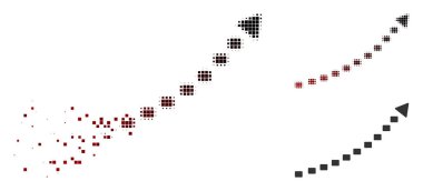 Piksel yarı ton büyüme trendi simgesi noktalı ışıltı