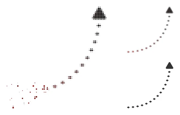 Icona linea di crescita punteggiata mezzitoni pixel dissolvente — Vettoriale Stock