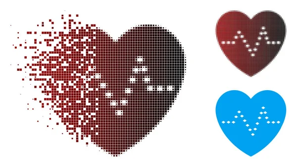 Піксельна піксельна піктограма імпульсу серця — стоковий вектор