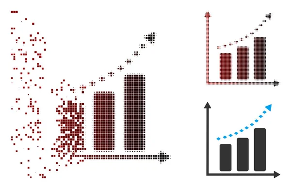 肯定的なトレンド アイコンをドット ピクセル ハーフトーンを崩壊 — ストックベクタ