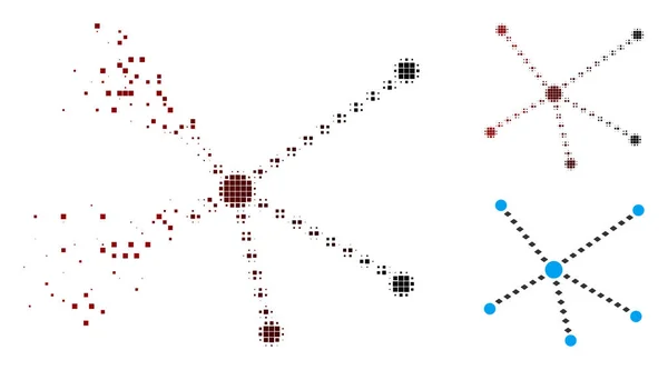 Icona di relazioni tratteggiate mezzitoni pixel polvere — Vettoriale Stock