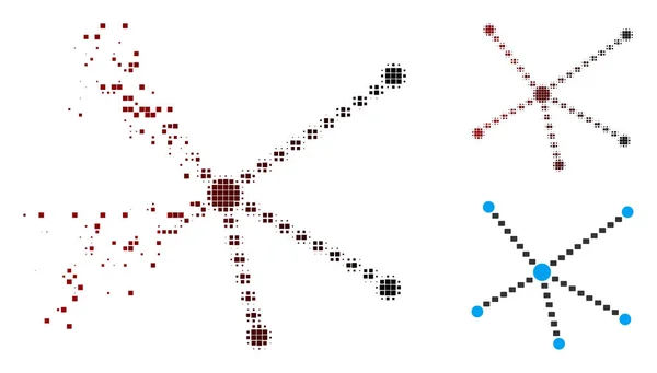 Bewegliches Pixel-halbtongepunktetes Relationen-Symbol — Stockvektor