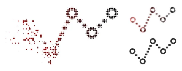 Icona di tendenza punteggiata mezzitoni pixel distrutti — Vettoriale Stock