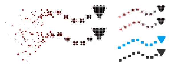 Gebrochene Pixel halbtongepunktete Trends Symbol — Stockvektor