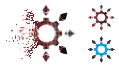 Harcanmış piksel noktalı resim Ethereum yapılandırma dişli simgesini