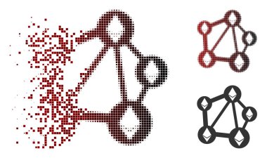 Rendelenmiş piksel noktalı resim Ethereum ağ simgesini