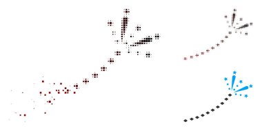 Hareketli piksel yarı ton havai fişek izleme simgesi