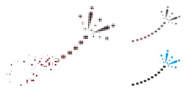 Çözünmüş piksel yarı ton havai fişek izleme simgesi