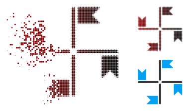 Rendelenmiş piksel yarı ton bayrak simgesi