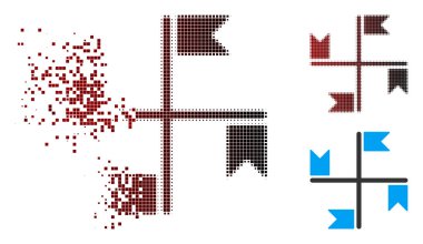 Rendelenmiş piksel yarı ton bayrak simgesi