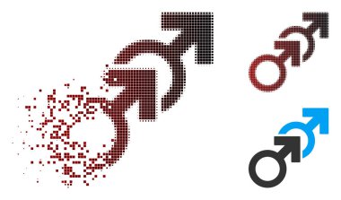 Eriterek piksel yarı ton eşcinsel seks simgesi