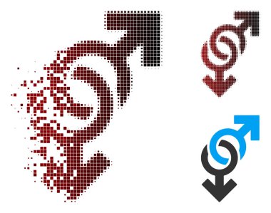 Hareketli piksel yarı ton eşcinsel sembol simge