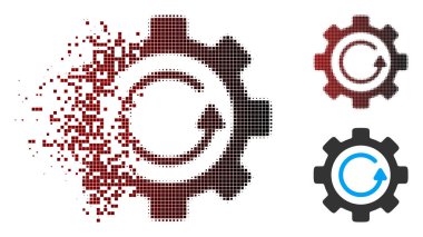 Işıltı piksel yarı ton dişli döndürme yönünü simgesi