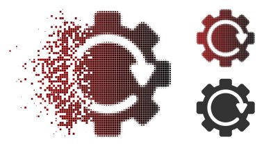 Kaybolan piksel yarı ton dişli döndürme yönünü simgesi