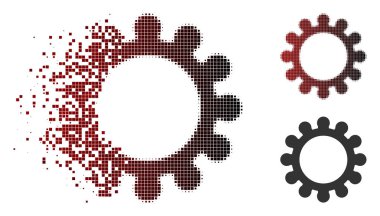 Piksel yarı ton dişli simgesini çözünmüş