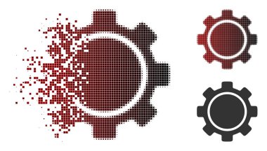 Hareketli piksel yarı ton dişli simgesini