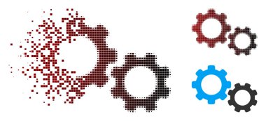 Kırık piksel yarı ton Gears simgesi