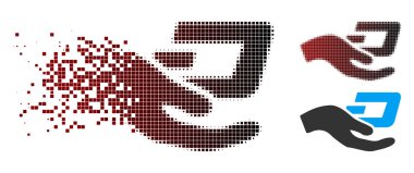 Kaybolan piksel noktalı el teklif Dash simgesi