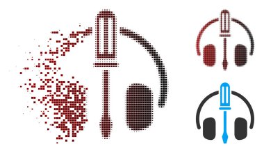 Dağınık piksel yarı ton kulaklık tornavida simge ayarlama