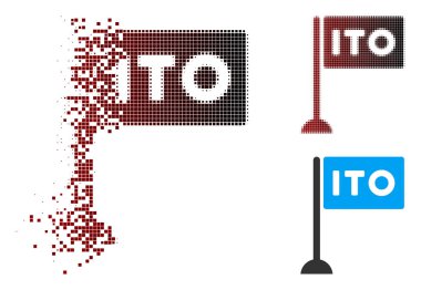 Kırık piksel yarı ton Ito Rectange bayrak simgesi