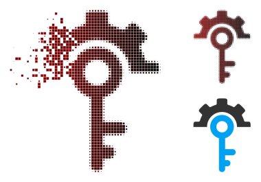 Hasarlı piksel noktalı resim anahtar seçenekleri simgesi