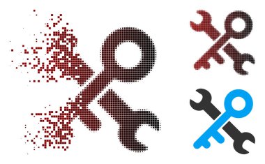 Dağınık piksel noktalı resim anahtar araçlar simgesi