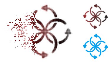 Kaybolan piksel yarı ton düğüm döndürme simgesi