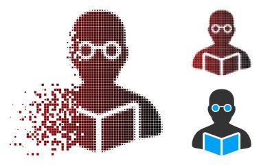 Toz piksel yarı ton öğrenci simgesi