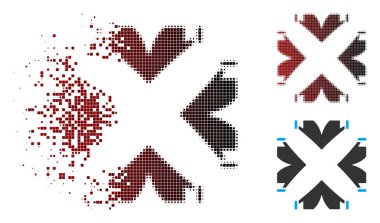 Hasarlı piksel yarı ton çadır kampı simgesi