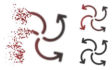 Dağınık piksel yarı ton türbin döndürme simgesi