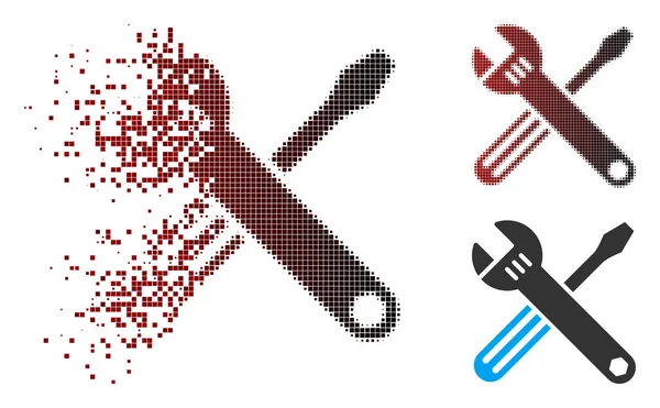 Disparition Pixel Halftone Outils Icône — Image vectorielle