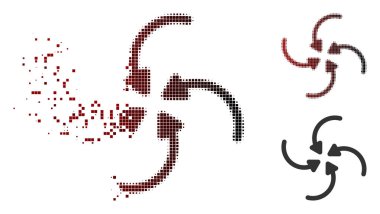 Tahribe piksel yarı ton girdap ok simgesi