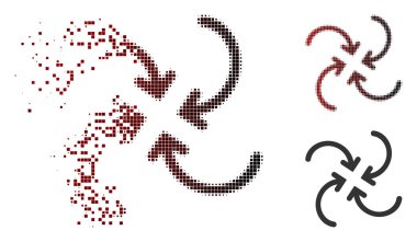 Kırık piksel yarı ton koşuşturma ok simgesi